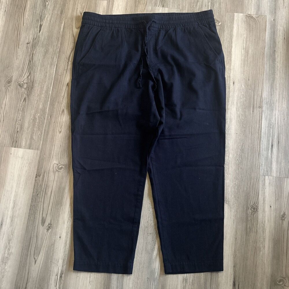 GAP Easy Pant Draw String Blue Pull On Cotton Comfort Work Dress Pants Size XL